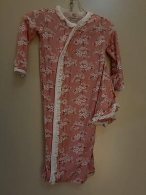 New No Tags Girls Magnetic Me Sleep Gown & Hat Pink White Floral Soft Modal $44