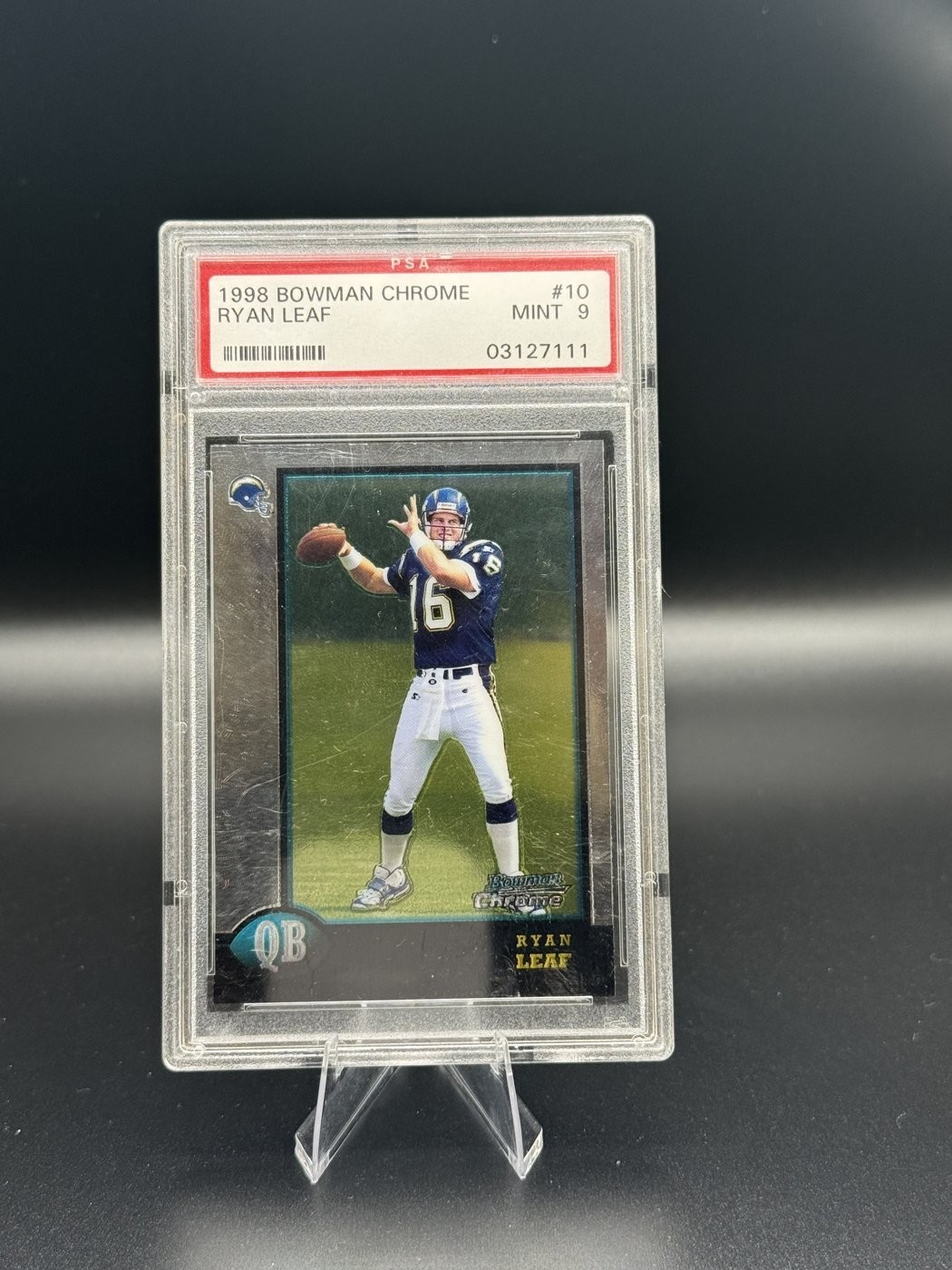 1998 Bowman Chrome Ryan Leaf #10 RC Rookie PSA 9 San Diego Chargers Football