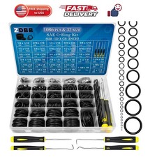 1086 Pcs SAE Standard O Ring Kit Nitrile Rubber O-Rings Assortment with O  Rin...