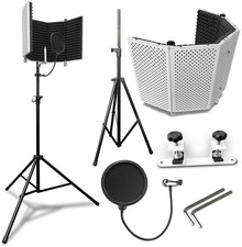 AxcessAbles SF-101KIT-VW Vented Recording Studio Microphone Shield with Stand