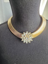 IMAN Global Chic Crystal Flower Omega Collar ...