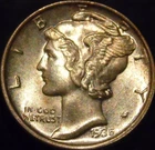 1935-P Mercury Dime Gem BU Uncirculated Full Bands