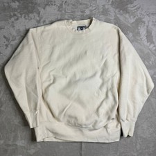 Vintage Lee Heavyweight Crew Neck Sweatshirt Men's XL fits L Cream Made in USA