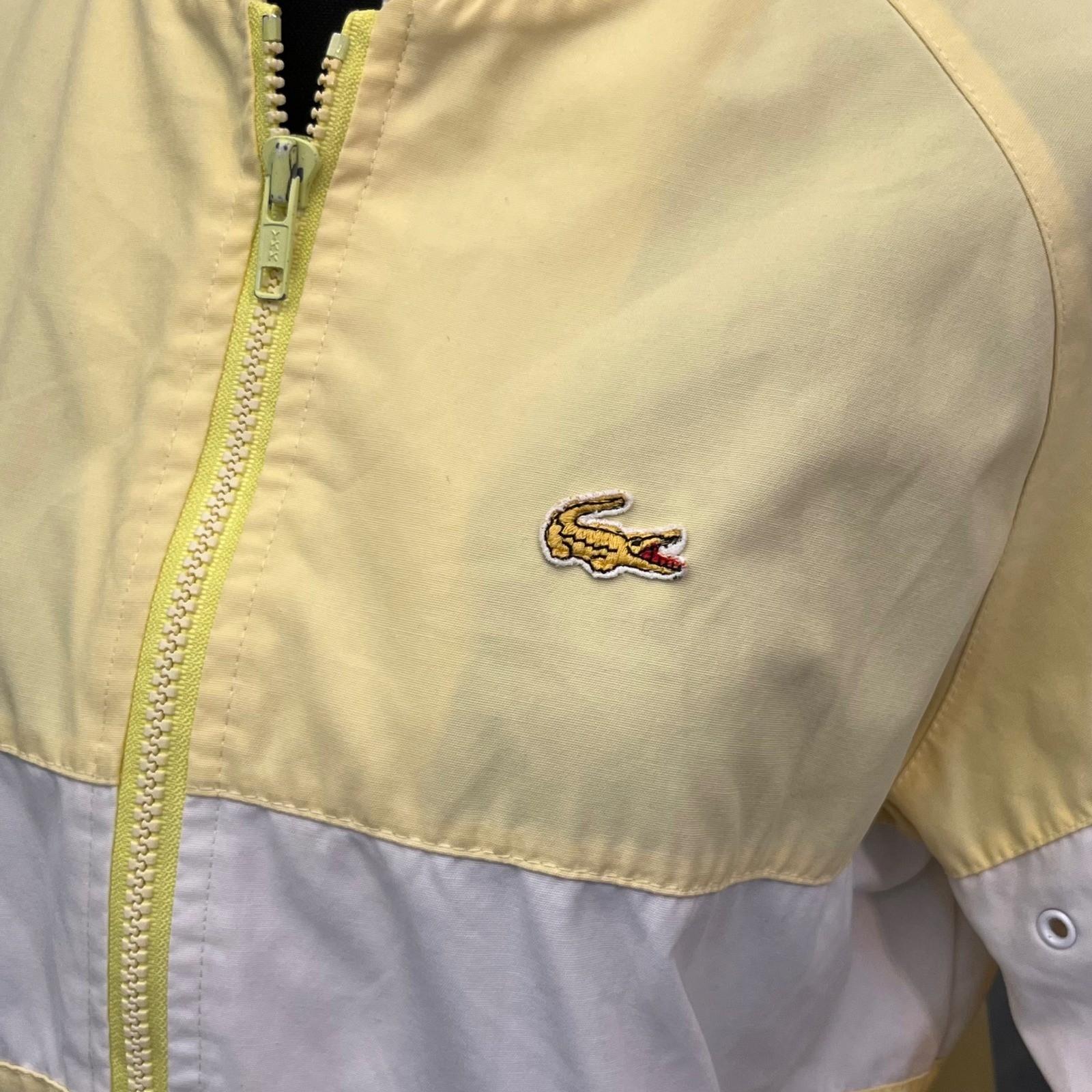 IZOD for her LACOSTE Yellow White Colorblock Vintage Track Jacket Womens thumbnail 3