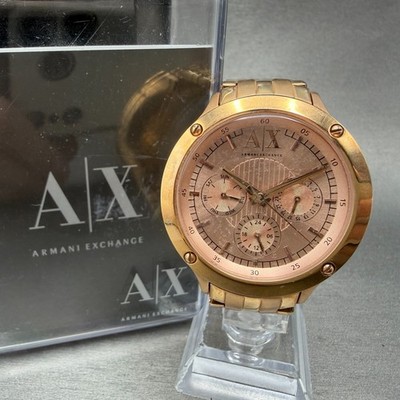 Armani Exchange Capistrano Watch Women 40mm Rose Dial Rose Gold AX5403 New Batt