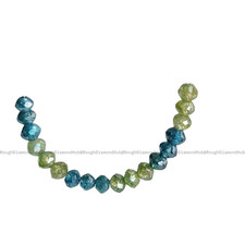 1.02 Ct 2.0-3.0 MM Natural Blue Green Round Loose Diamond Beads wt Drilled Hole