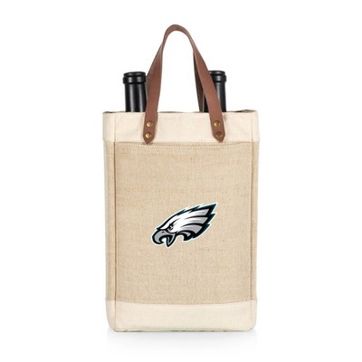 NFL Philadelphia Eagles Pinot - Jute 2 Bottle Insulated Wine Bag - Wine Tote ...