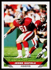 Jesse Sapolu, 1993 Topps, #387, San Francisco 49ers,
