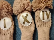 Vintage Golf Club Covers Pom Pom, I, X, IV