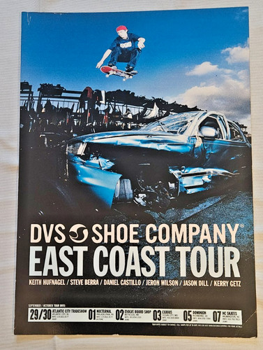 RARE Vintage DVS Keith Hufnagel skateboard Demo poster Dill Getz Berra Wilson C