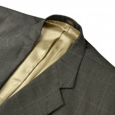 Stafford Men's 100 Wool 3-Button Blazer Green Plaid 46R US
