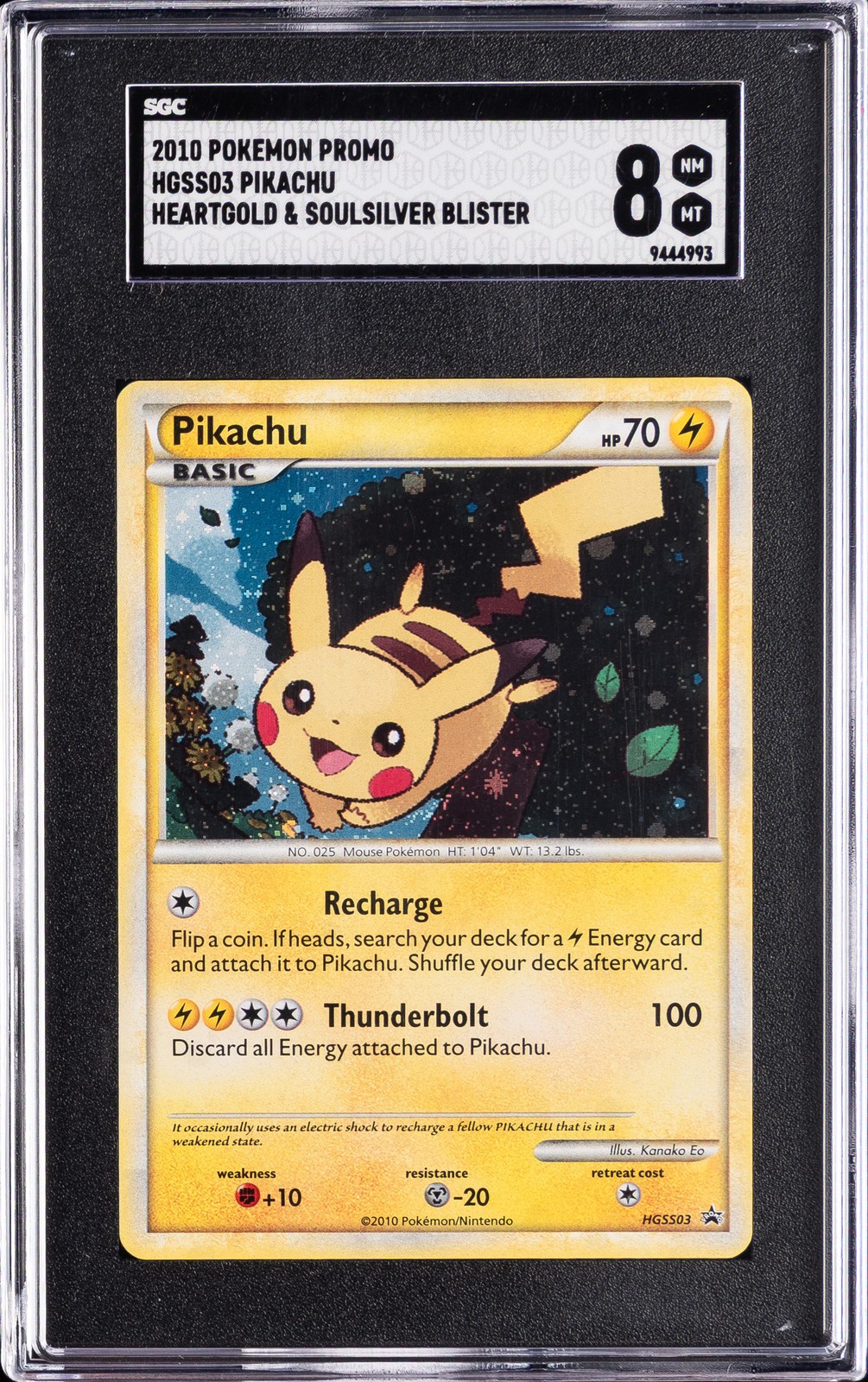 2010 POKEMON HEARTGOLD & SOULSILVER PROMO #HGSS03 PIKACHU-HOLO SGC 8