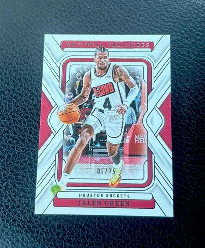 JALEN GREEN 2024-25 NATIONAL TREASURES BASKETBALL ROCKETS /75