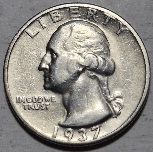 1937S Washington Silver Quarter. XF+. Key Date