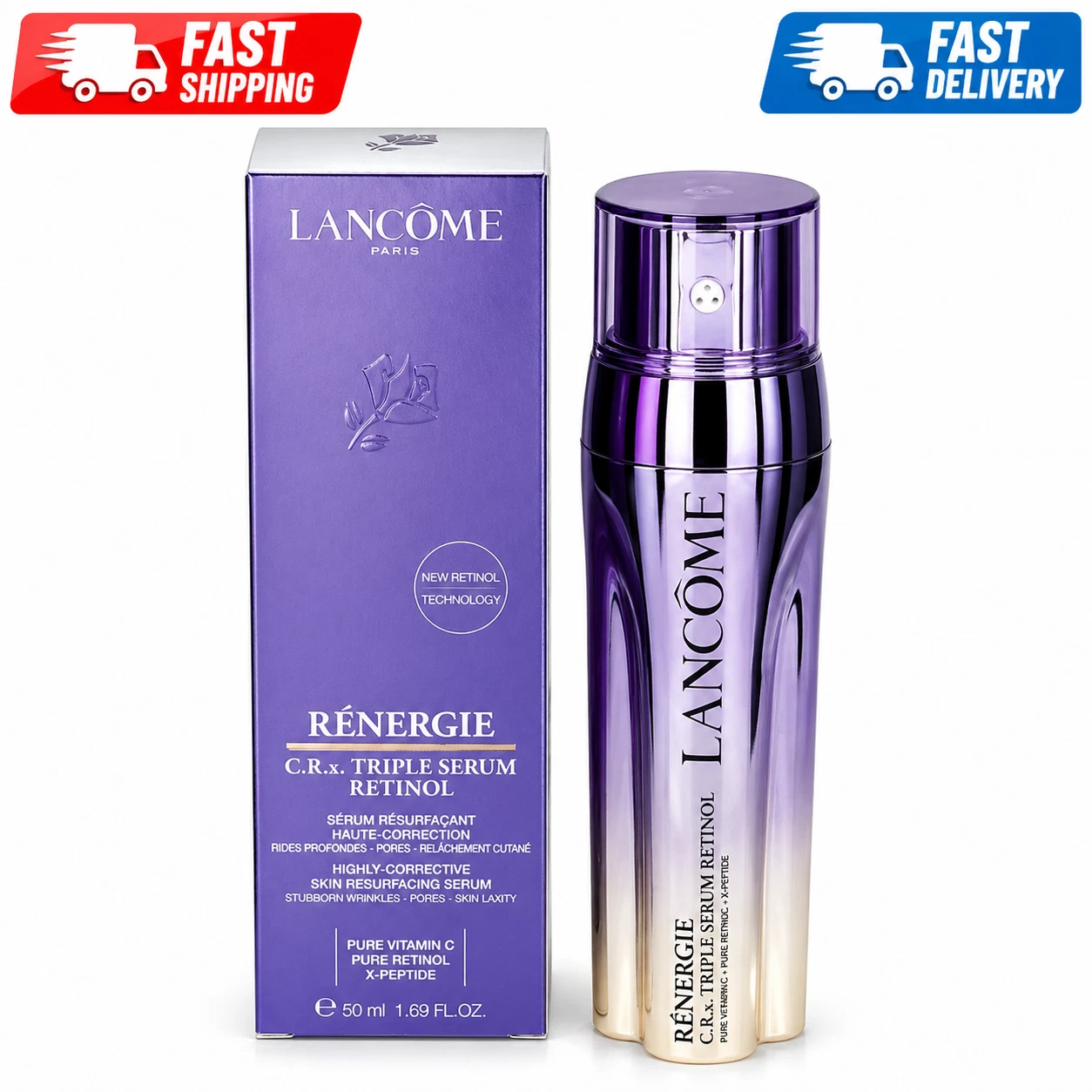 Lancome Renergie C.R.x Triple Serum RETINOL 1.7 oz / 50mL
Opens in a new window or tab