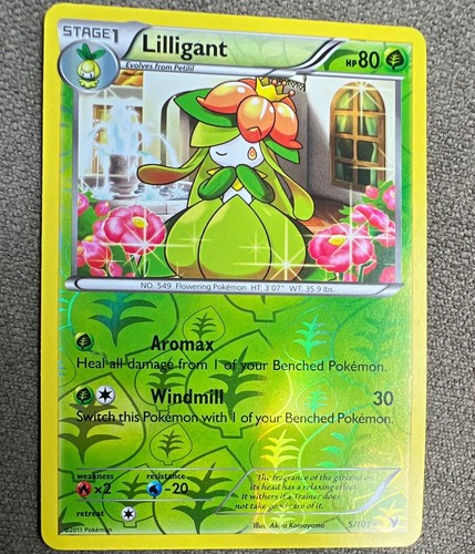 POKEMON LILLIGANT REVERSE HOLO 5/101 Noble Victories Uncommon 2011 English TCG
