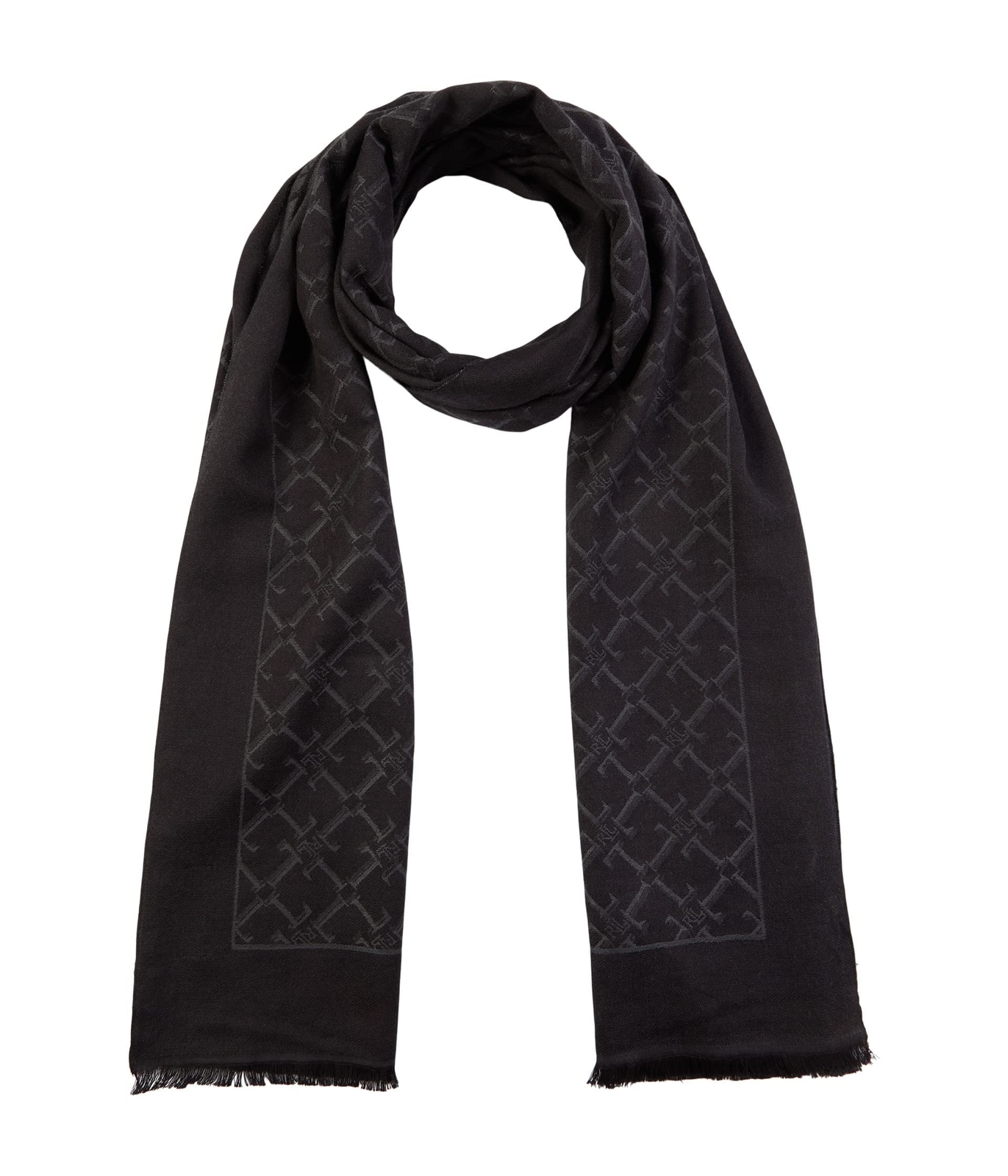 Жаккардовый шарф с логотипом Lauren Ralph Lauren Charlotte Черный один размер 12490₽