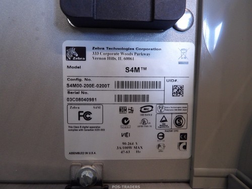 Zebra S4M S4M00-200E-0200T Barcode Label Printer LAN USB - PASSWORD LOCKED - Bild 6 von 8