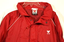 Tyr Jacket Red White Zip & Button Closure Swim Size XXL