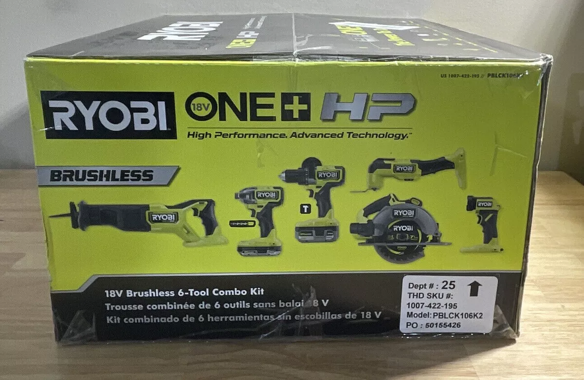 NEW Ryobi ONE 18V Cordless Brushless HP 6 Tool Combo Kit PBLCK106K2
