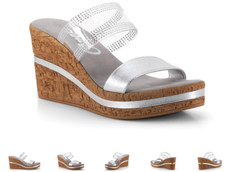 Onex Vanish Silver Leather/Lucite Wedge Sandal Women's sizes 5-11/NEW  