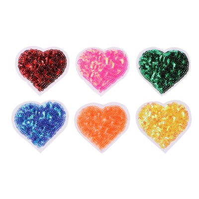 6 Pcs Perle collection Broidered Tissu Patch Pailleté Accessoires À Vêtements