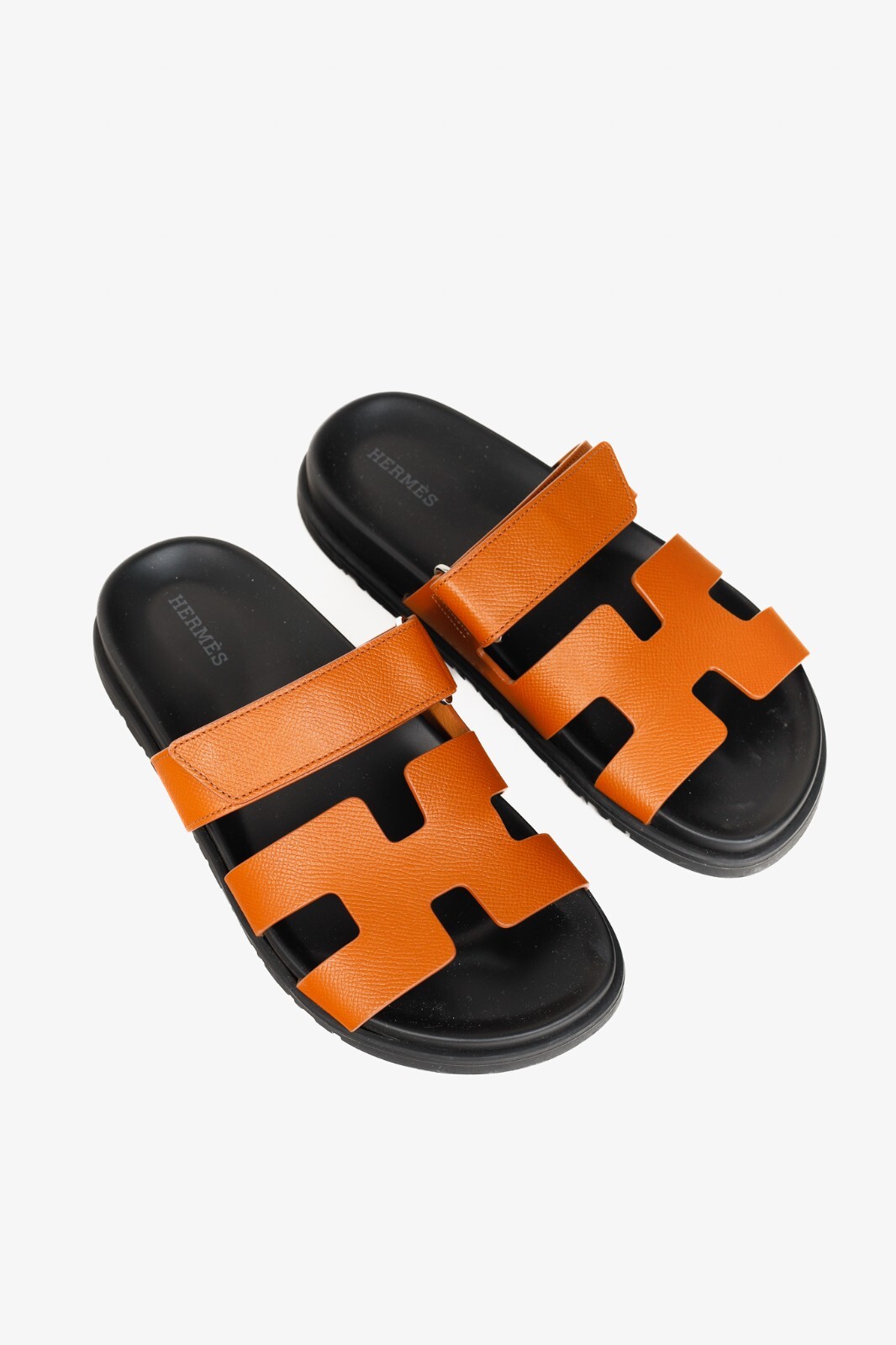 Hermes Chypre Naturel Leather Techno-Sandals, Size 6.5