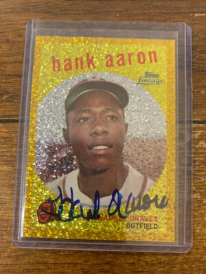 2011 Topps Lineage Reprint Canary Diamond /10 1959 Hank Aaron #RA-HA Auto