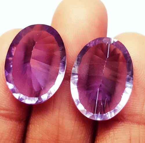 Natural Violet Amethyst 20+ Ct Certified Pair Loose Gemstone With Free Gift RN26 - 第 10/11 張圖片