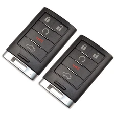 2-Pack Remote Key Fob Shell Case Keyless Entry w/5 Buttons for Cadillac 13502537