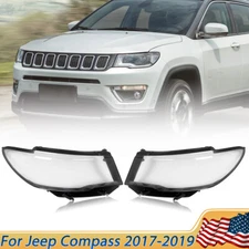 For Jeep Compass 2017-2019 Replace Headlight Cover Headlamp Lens Left & Right