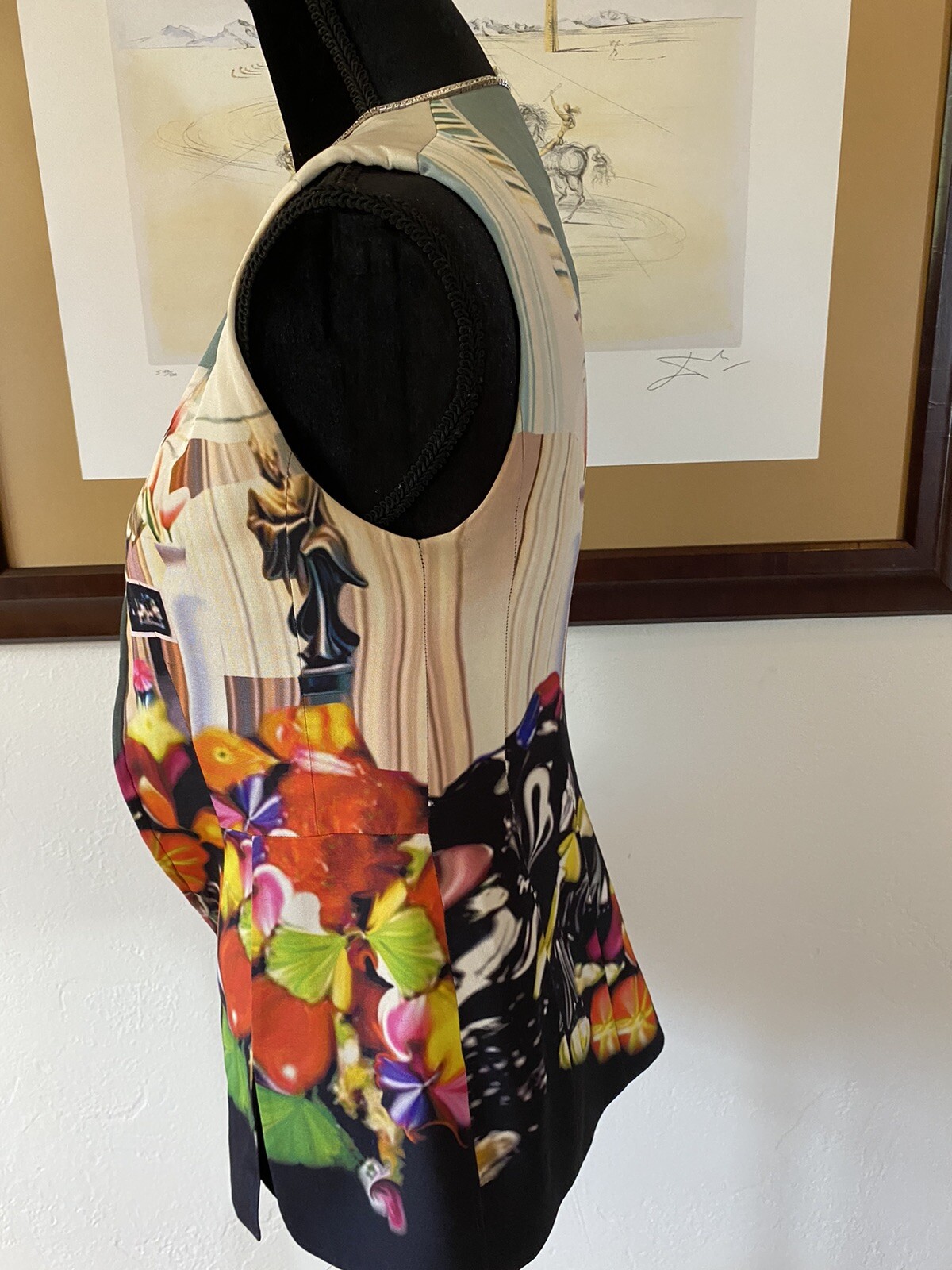 Mary Katrantzou Wearable Art Top w/ Front Zipper Clos… Gem