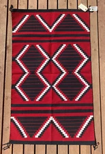 Navajo Rug, Ganado / Moki Style ca 1980-1990 50" x 29 1/4" by Bernice Largo