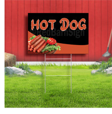 Hot Dog Coroplast Sign Plastic Indoor Outdoor Yard Sign