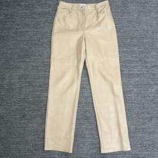 Wilfred Melina Pants Women 10 Beige Faux Leather 5 Pocket Neutral Aritzia Vegan