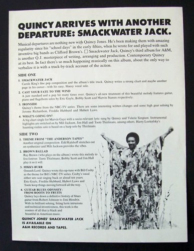 Quincy Jones Smackwater Jack 1971 Small Poster Type Advert Promo Ad