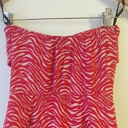 Hawaii LETTE Zebra Print Mini Dress Red and White M Mahina Stretchy Bodycon - Picture 4 of 9