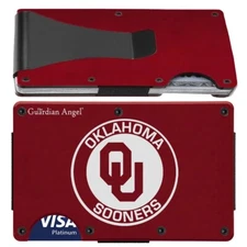 Oklahoma Sooners Engraved Titanium Carbon Fiber RFID Blocking Wallet Gift D7