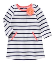 NWT Gymboree BLOOMS  BOATS Navy  White Striped Coral Dress Girls 6-12 M