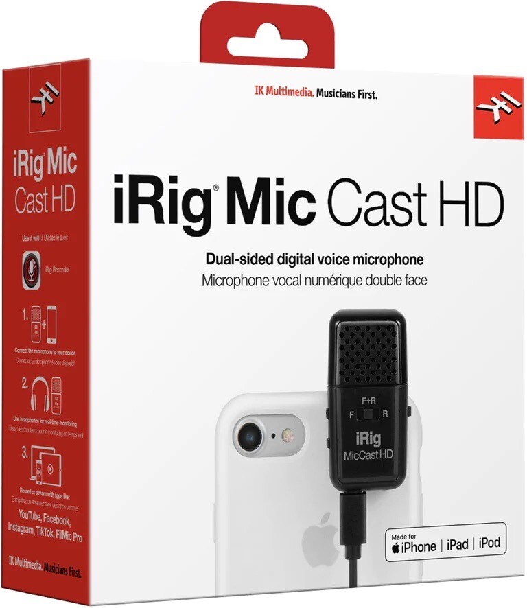 IK Multimedia iRig Mic Cast HD Podcasting Dual-Sided Digital Voice