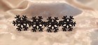 VINTAGE * Snowflake Napkin Rings * Heavy Metal * Set of 4 * Dark Silver  * 2.5"