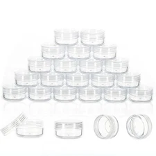 "10 Gram 20 Count Sample Containers, Small Plastic Containers with Lids, Empty "