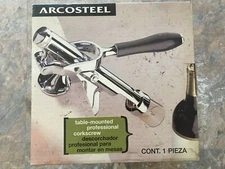 ARCOSTEEL NEW Table Mounted Professional Corkscrew #1765
