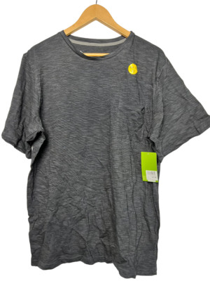 Alpine Design Herren Slub T-Shirt Kurzarm Ebony Schwarz - Größe L
