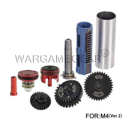 13:1 Gear Nozzle Cylinder Spring Guide 14 Teeth Piston Kit Airsoft AEG Ver 2/3