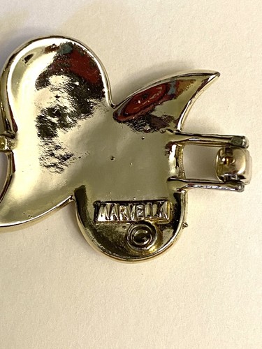Vintage Marvella Bracelet Silver Tone Yellow Enamel Paisley Jewelry 7” Signed VG - Picture 6 of 6