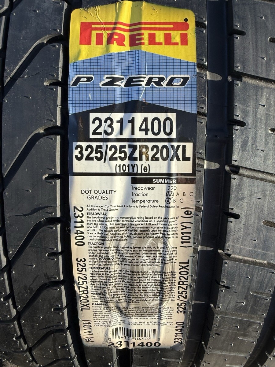 Set of TWO BRAND NEW 325/25ZR20 Pirelli P Zero Tires Corvette