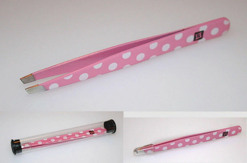 SANGUINE SCISSORS Pink Tweezers Dotted Tweezers Polka Tweezers Hair Removing Tweezers New Tweezers