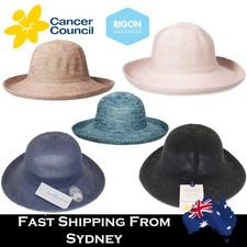RIGON Polycotton Breton Style Hat UPF50+ UV Protection Ivory Beige Mix Camel