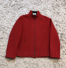 James Peter James Wool & Cashmere Red Zip Jacket Women's Size Small Made In Gb